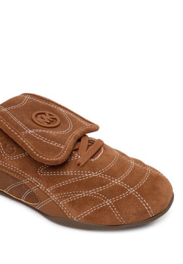 MICHAEL Michael Kors Sneakersy Kelly Trainer43S6KYFS1S Brązowy. Kolor: brązowy. Materiał: skóra, zamsz