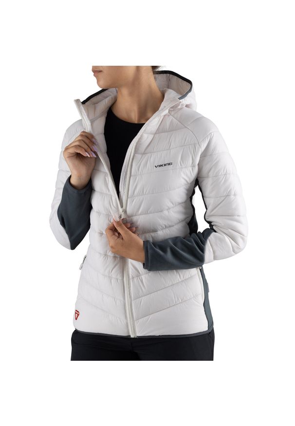 Kurtka pikowana turystyczna damska Viking Becky Warm Pro, PrimaLoft. Kolor: biały. Materiał: puch. Technologia: Primaloft. Sport: turystyka piesza