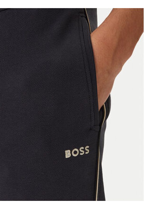 BOSS Dres 50555906 Granatowy Regular Fit. Kolor: niebieski. Materiał: syntetyk, bawełna