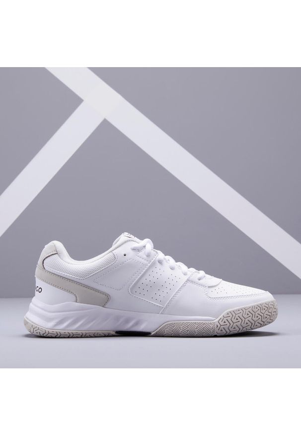 ARTENGO - Buty tenisowe TS160 męskie na każdą nawierzchnię. Kolor: biały, czarny, szary, wielokolorowy. Materiał: kauczuk, syntetyk, skóra. Szerokość cholewki: normalna. Sport: tenis