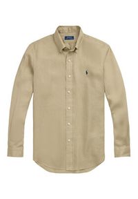 Polo Ralph Lauren Koszula 710968915003 Beżowy Slim Fit. Typ kołnierza: polo. Kolor: beżowy. Materiał: len #5
