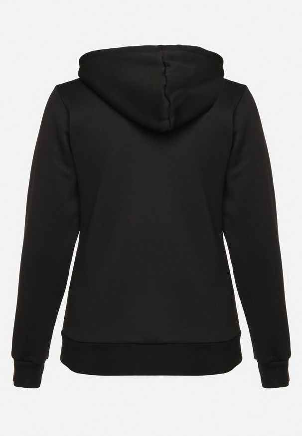 Born2be - Czarna Rozpinana Bluza z Kapturem i Bawełną Ozdobiona Sznurkami Selinae. Okazja: na co dzień. Typ kołnierza: kaptur. Kolekcja: plus size. Kolor: czarny. Długość: długie. Wzór: aplikacja. Materiał: bawełna. Długość rękawa: długi rękaw. Styl: klasyczny, elegancki, casual