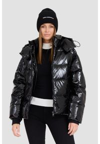 Karl Lagerfeld - KARL LAGERFELD Czarna damska kurtka Hooded Down Jacket. Kolor: czarny. Materiał: puch, materiał, poliamid. Długość rękawa: długi rękaw. Długość: długie #8