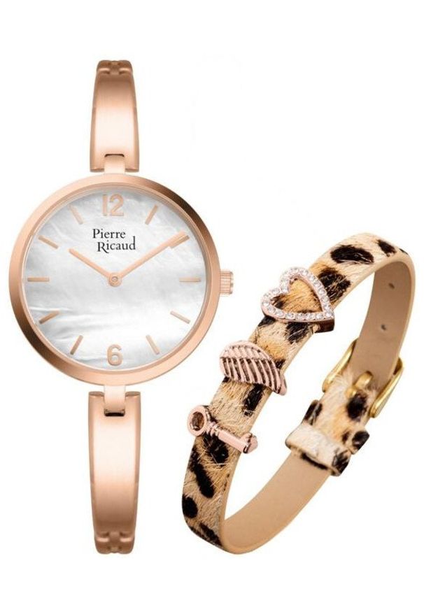 Zegarek damski Pierre Ricaud P22092.915ZQ152.9LEO różowe złoto. Kolor: różowy, złoty, wielokolorowy
