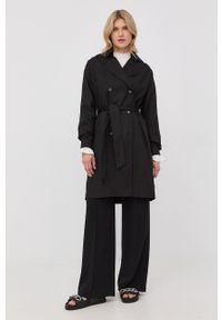The Kooples trencz damski kolor czarny przejściowy dwurzędowy. Kolor: czarny. Styl: klasyczny #8