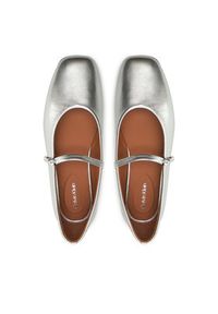 Calvin Klein Baleriny Mary Jane Ballerina - Met HW0HW02269 Srebrny. Kolor: srebrny. Materiał: skóra #6
