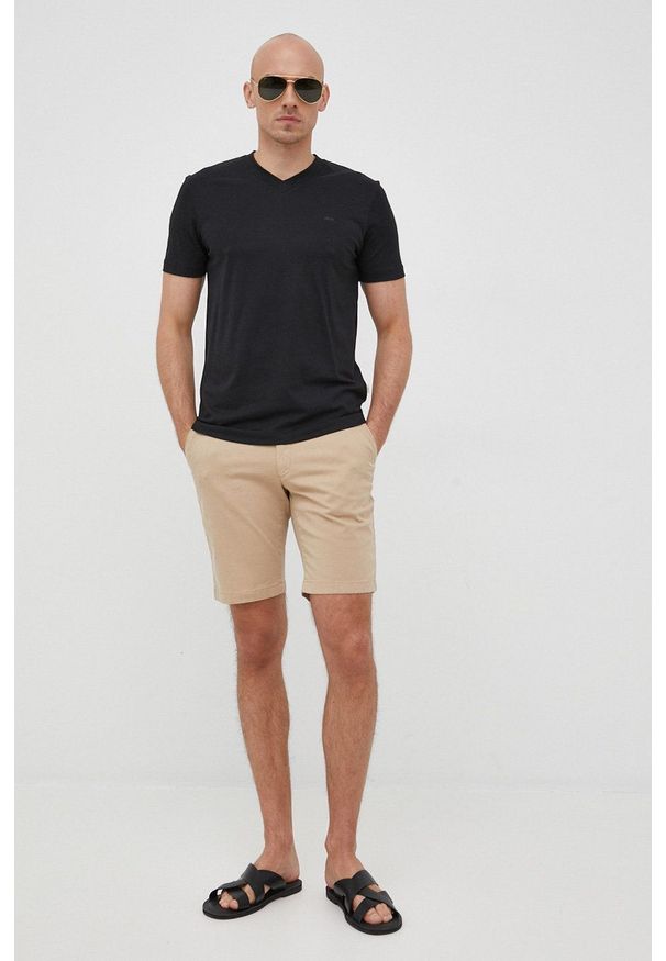 Liu Jo t-shirt męski kolor czarny gładki. Kolor: czarny. Materiał: dzianina. Wzór: gładki