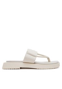 Calvin Klein Jeans Japonki Sq Low Wedge Sandal Rope YW0YW01717 Beżowy. Kolor: beżowy. Materiał: materiał #3