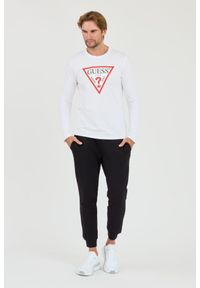 Guess - GUESS Biały męski longsleeve Original Logo Tee, Rozmiar M. Kolor: biały. Długość rękawa: długi rękaw #3