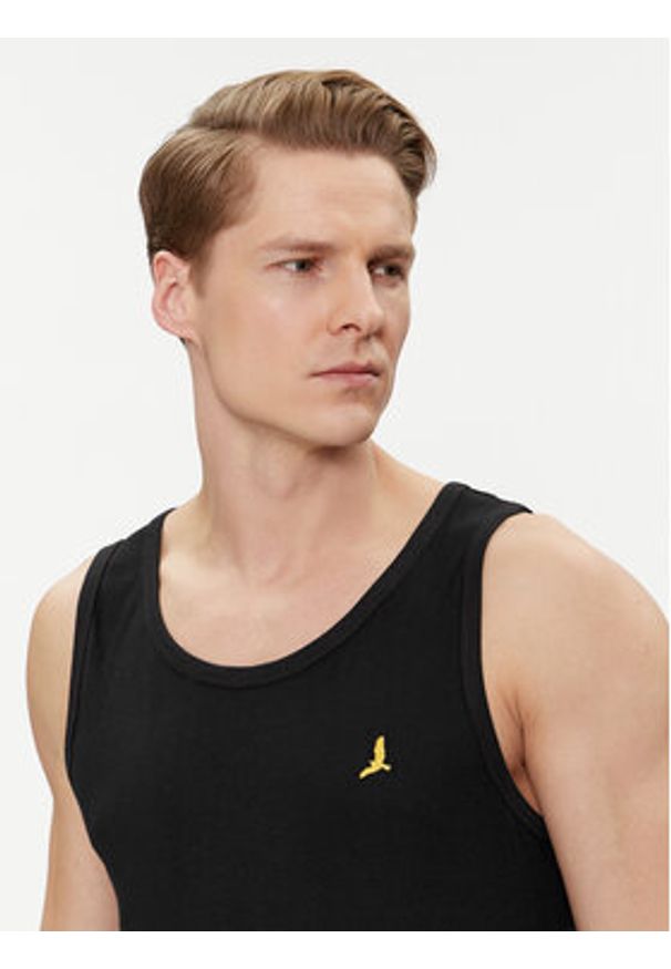 Brave Soul Tank top MV-149FALLEN Czarny Slim Fit. Kolor: czarny. Materiał: bawełna
