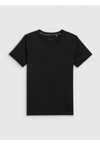 4f - 4F T-shirt regular z nadrukiem damski - czarny XXL. Okazja: na co dzień. Kolor: czarny. Materiał: dzianina, bawełna, materiał. Wzór: nadruk. Styl: klasyczny, casual #1