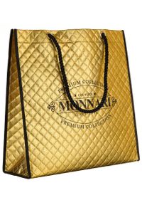 Tote bag torba zakupowa c. złota Monnari BAG0030-M23. Kolor: złoty. Wzór: aplikacja. Materiał: pikowane