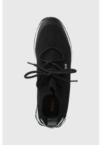 Hugo - HUGO buty Icelin 50470197 kolor czarny. Nosek buta: okrągły. Zapięcie: sznurówki. Kolor: czarny. Materiał: guma. Obcas: na platformie #4