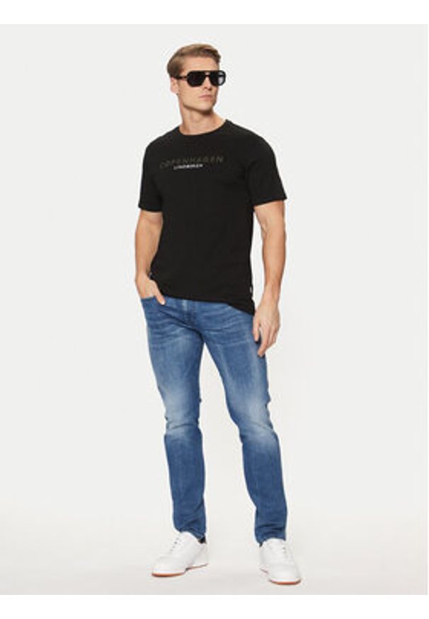 Lindbergh T-Shirt 30-400200 Czarny Relaxed Fit. Kolor: czarny. Materiał: bawełna