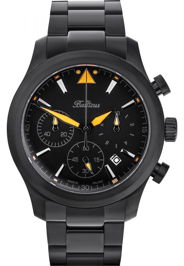 BALTICUS - Zegarek Balticus Zegarek męski Balticus BALFSQCHBLP czarny. Kolor: czarny