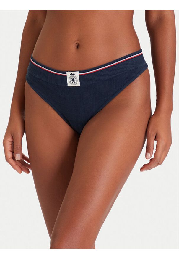 TOMMY HILFIGER - Tommy Hilfiger Stringi UW0UW06063 Granatowy. Kolor: niebieski. Materiał: bawełna
