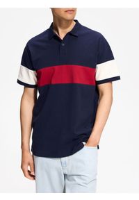 Reserved - Koszulka polo comfort fit - granatowy. Typ kołnierza: polo. Kolor: niebieski. Materiał: bawełna, dzianina #1