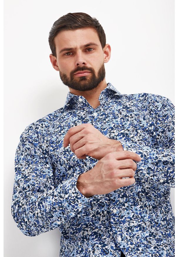 KOSZULA PAJOS JOOP!. Okazja: na co dzień. Materiał: bawełna. Wzór: kwiaty. Styl: elegancki, casual