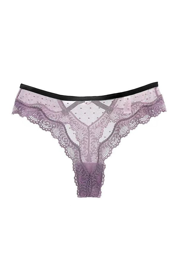 Intica - Stringi koronkowe z paseczkami na specjalne okazje Guenievre. Kolor: fioletowy. Materiał: koronka. Wzór: koronka