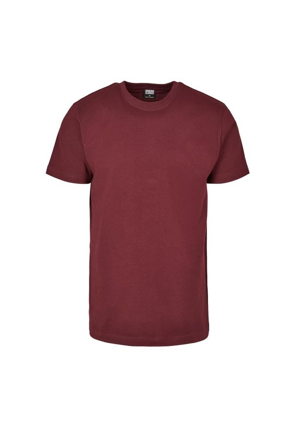 Urban Classics - Męska Podstawowa Koszulka Gładka. Kolor: czerwony. Wzór: gładki. Sport: turystyka piesza
