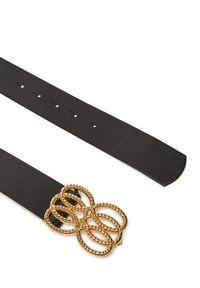 Pieces Pasek Damski Pctunja Wide Jeans Belt 17158014 Czarny. Kolor: czarny. Materiał: skóra