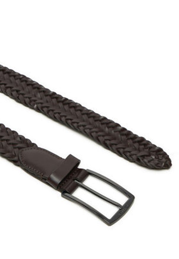 Calvin Klein Pasek Męski Ck Casual Elongated Braided 35mm K50K512655 Brązowy. Kolor: brązowy. Materiał: skóra. Styl: casual