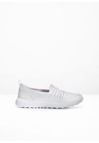 bonprix - Wygodne sneakersy wsuwane z lekką podeszwą. Zapięcie: bez zapięcia. Kolor: biały #1