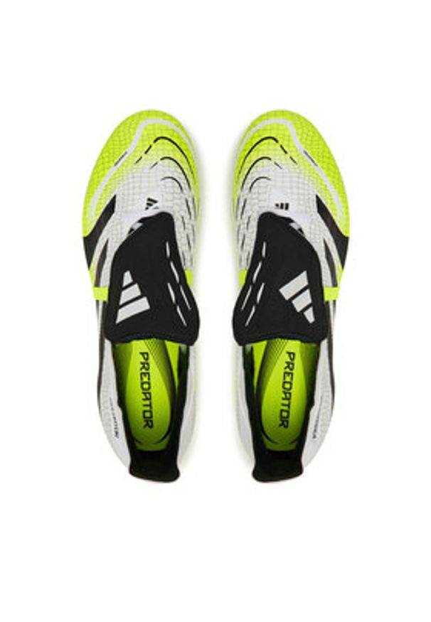 Adidas - adidas Buty do piłki nożnej Predator League Fold-Over Tongue JI1111 Biały. Kolor: biały. Materiał: skóra