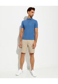 Ralph Lauren - RALPH LAUREN - Niebieska koszulka polo Custom Fit. Typ kołnierza: polo. Kolor: niebieski. Materiał: bawełna, prążkowany. Długość: długie. Wzór: haft #2