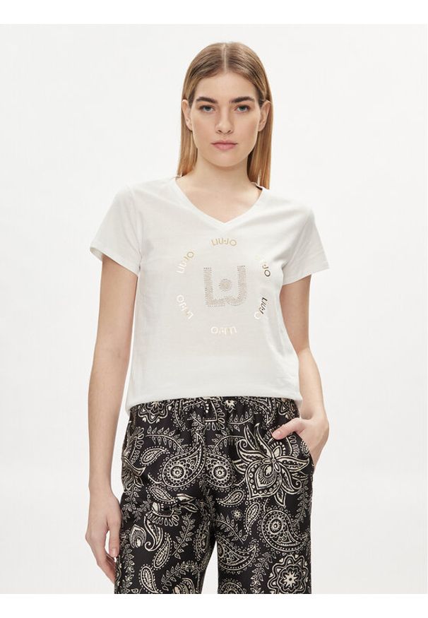 Liu Jo T-Shirt TA4137 J6040 Biały Regular Fit. Kolor: biały. Materiał: bawełna
