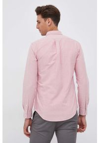 Polo Ralph Lauren Koszula bawełniana męska kolor różowy slim z kołnierzykiem button-down. Typ kołnierza: polo, button down. Kolor: różowy. Materiał: bawełna. Wzór: gładki #5