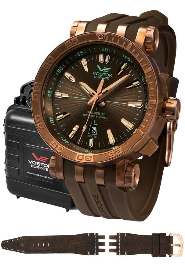 Zegarek męski Vostok Europe NH35A-575O285S brązowy. Kolor: brązowy