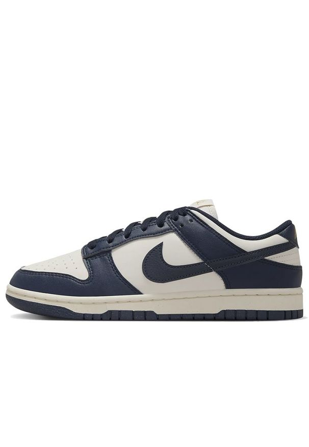 Buty Nike Dunk Low Next Nature FZ6770-001 - granatowo-białe. Kolor: biały, niebieski, wielokolorowy. Materiał: skóra, syntetyk, guma. Szerokość cholewki: normalna. Sezon: lato