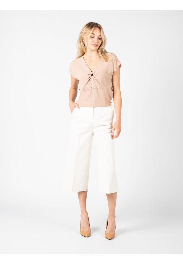 Pinko Spodnie "Necci" | 1G14SQ 7899 | Kobieta | Biały. Stan: podwyższony. Kolor: biały. Materiał: bawełna