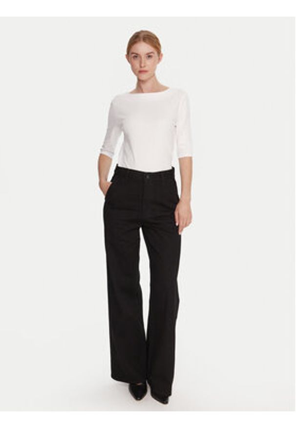 Calvin Klein Bluzka LV044C217G Biały Slim Fit. Kolor: biały. Materiał: bawełna