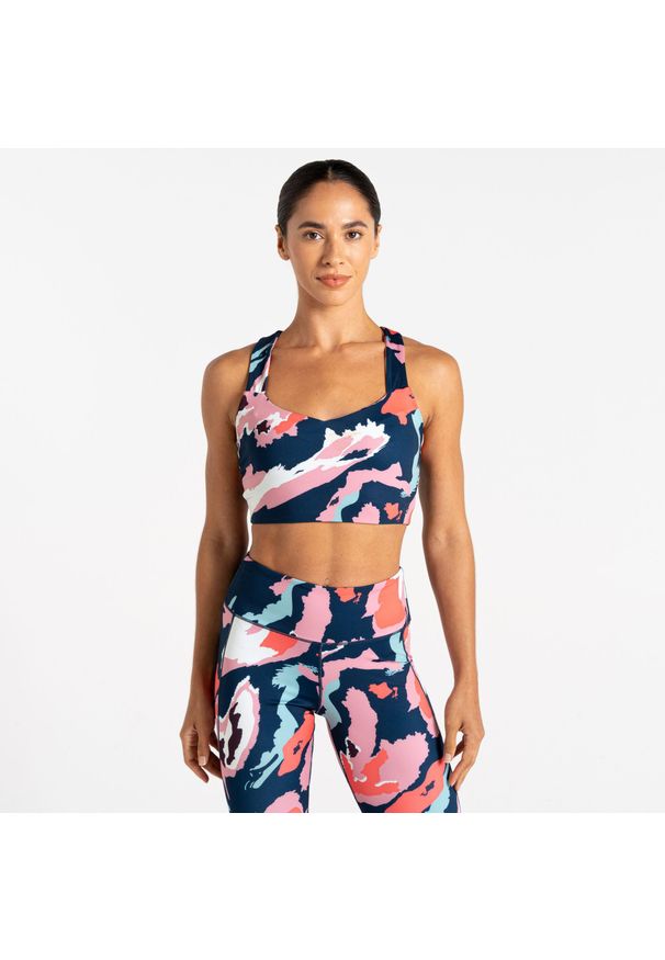 DARE 2B - Biustonosz damski Swift. Kolor: biały, wielokolorowy. Sport: fitness, bieganie
