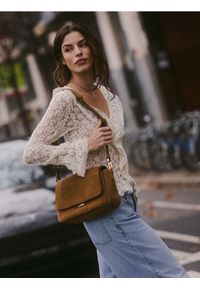 Reserved - Koronkowa bluzka - kremowy. Kolor: kremowy. Materiał: koronka #1