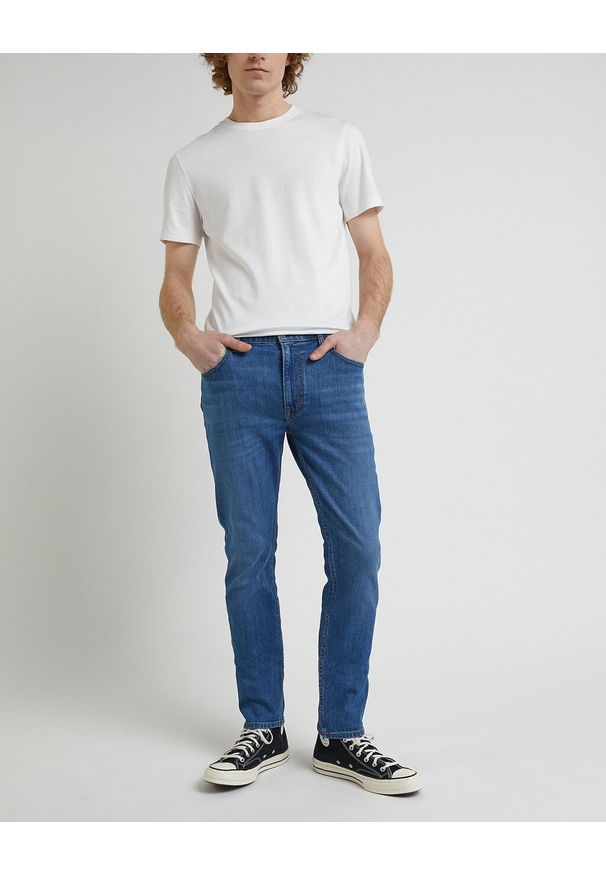 Lee - LEE MĘSKIE SPODNIE JEANSOWE JEANSY RIDER MOODY BLUE USED L701KND13 112338471
