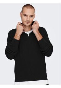 Only & Sons Sweter 22023210 Czarny Regular Fit. Kolor: czarny. Materiał: bawełna