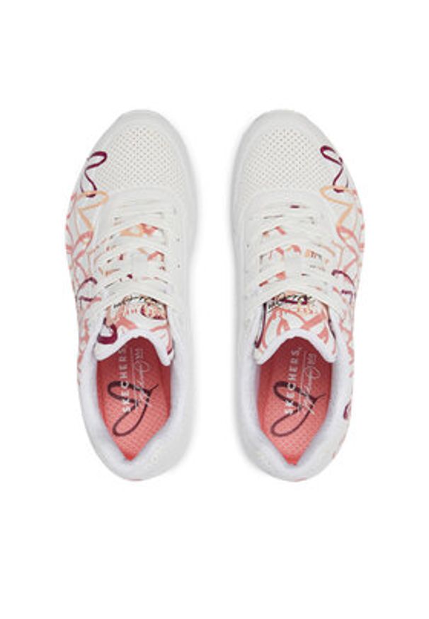 skechers - Skechers Sneakersy Uno - Dripping In Love 155507/WCRL Biały. Kolor: biały. Materiał: skóra