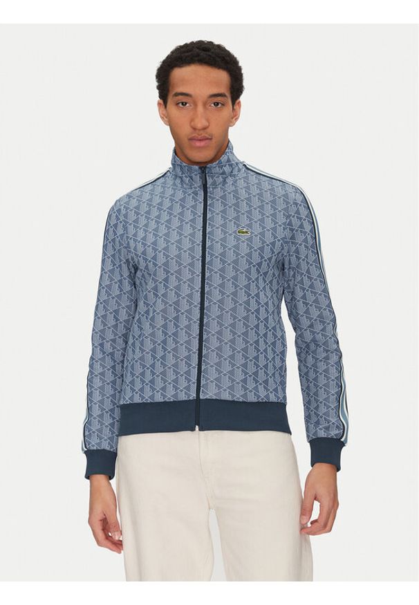 Lacoste Bluza SH1368 Niebieski Regular Fit. Kolor: niebieski. Materiał: syntetyk, bawełna