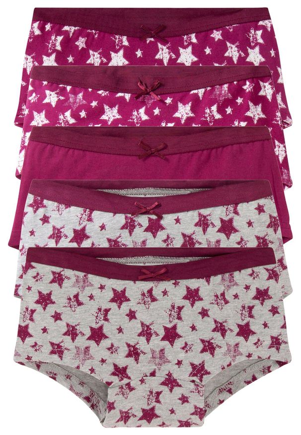 bonprix - Figi panty z miękką bawełną (5 par). Kolor: szary. Materiał: bawełna