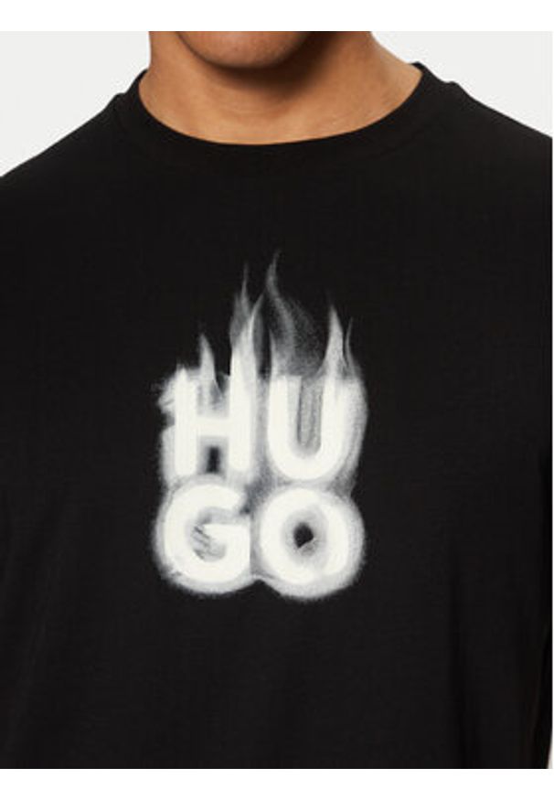 Hugo - HUGO T-Shirt Dalayer 50535363 Czarny Regular Fit. Kolor: czarny. Materiał: bawełna