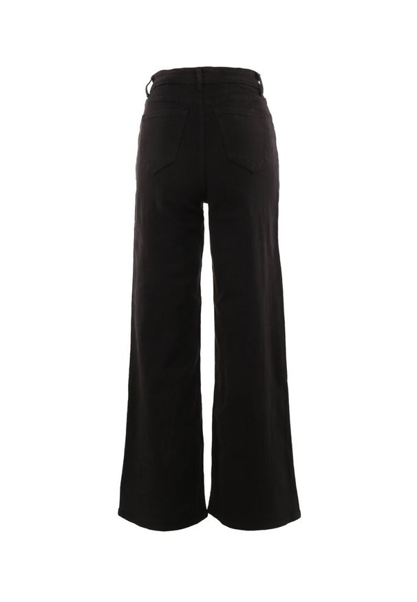 Born2be - Czarne Jeansy Szerokie Murisana. Okazja: na co dzień. Kolor: czarny. Styl: elegancki, casual