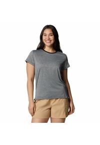 columbia - Koszulka techniczna damska Columbia BlueVista Hill Short Sleeve Crew. Kolor: szary. Sport: turystyka piesza