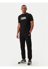 Karl Lagerfeld - KARL LAGERFELD T-Shirt 755780 500235 Czarny Regular Fit. Typ kołnierza: dekolt w karo. Kolor: czarny. Materiał: bawełna #3