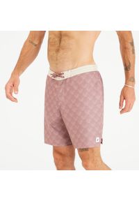 OLAIAN - Spodenki surfingowe męskie Olaian 100 18" Palmer. Kolor: wielokolorowy, fioletowy, różowy. Materiał: poliester, materiał. Długość: długie. Styl: sportowy #1