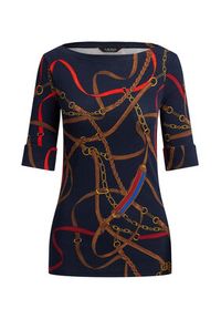 Lauren Ralph Lauren - LAUREN RALPH LAUREN Bluzka 200P03722001 Granatowy Slim Fit. Kolor: niebieski. Materiał: bawełna #3