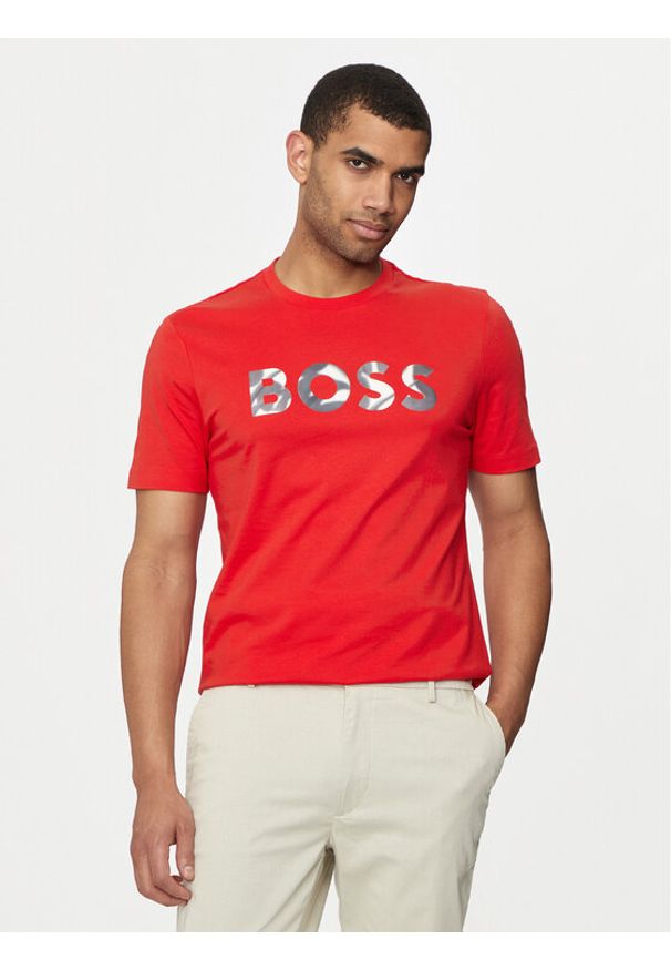 BOSS - Boss T-Shirt Thompson 15 50513382 Czerwony Regular Fit. Kolor: czerwony. Materiał: bawełna