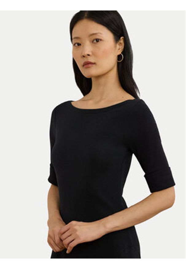 Lauren Ralph Lauren - LAUREN RALPH LAUREN Sukienka codzienna 200973599001 Czarny Slim Fit. Okazja: na co dzień. Kolor: czarny. Materiał: bawełna. Typ sukienki: proste. Styl: casual